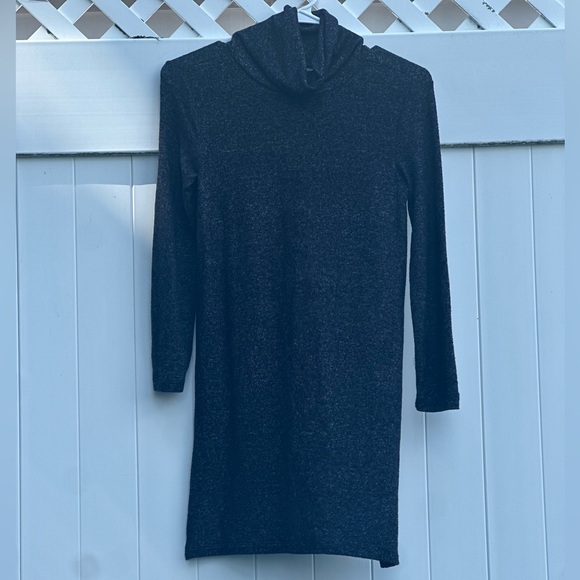 Old navy Long-Sleeve Turtleneck Midi Sweater Dress Dark Gray NWOT - Picture 1 of 6